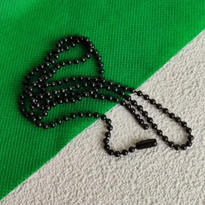 Black Titanium 3.0 MM Bead Necklace Chain