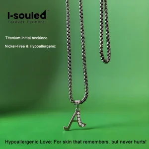 Titanium Initial Necklace for Women Custom Letter Pendant Hypoallergenic Dainty Layering Chain Gift 26 Alphabet Options