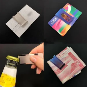 Titanium Slim Cash Money Clip Wallet Credit Card Holder and Bottle Opener edc equipment tools multi-functional tool