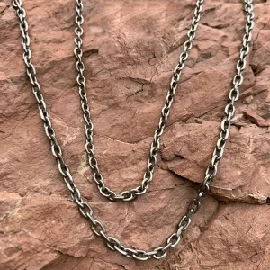 Titanium Classic Necklace 3 MM Width O-Shaped Welded Link Chain Thin Women Necklaces
