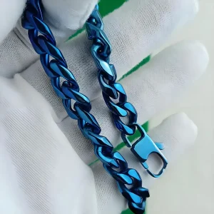 10.5MM Blue Titanium Bracelet for Men & Women – Hypoallergenic, Lightweight, Durable Jewelry Gift for Travel & Daily Wear