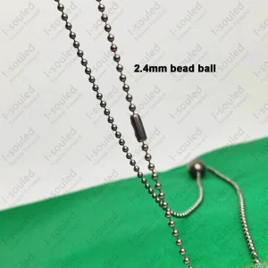 Pure Titanium 12MM Round Bead Pendant Necklace with 24" Long Ball Chain Summer Soon Best Gift