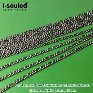 Pure Titanium Figaro Chain Necklace 4.28mm by meter sell Hypoallergenic Metal for Jewelry Making DIY Supplies