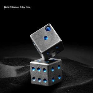 Solid Titanium Alloy 14mm Six-Sided Dice - Multi-Functional Toy Pendant & Chilled Red Wine/Beer Dice, Durable & Stylish