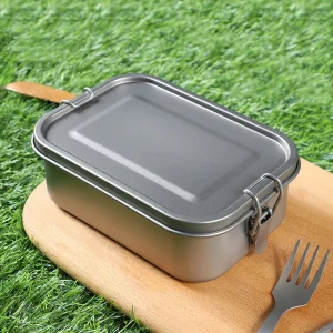 Titanium Alloy Portable Bento Dinner Box, Leak-Proof Lunch Boxes, Rectangle Food Storage Containers, Healthy, 1200ml