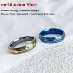 Titanium Alloy Ring with Zirconia Band for Men Women  Minimalist Luxury Couple Rings, Fashion Jewelry Gift for Him Her