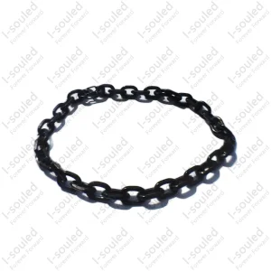 100% Pure Titanium 5.2 MM Sport Coating Black Rolo Cable Link Bracelet For Athletics People Gift