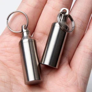 40MM X12MM Portable Pure Titanium Waterproof Emergency Medicine Storage Bottle