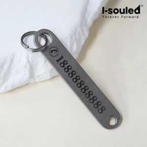 Pure Titanium Metal Tag Keychain 2 Holes Blank Plate DIY Engraving Gift Dad